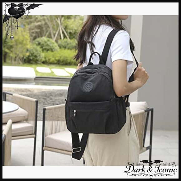 Mini Nylon Backpack Lightweight Daypack Multi-Pocket Casual Travel